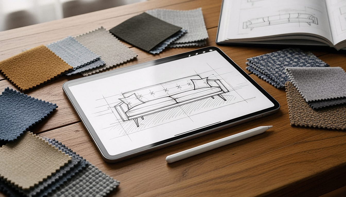 furniture-design-concept-with-fabric-swatches-sketches 1
